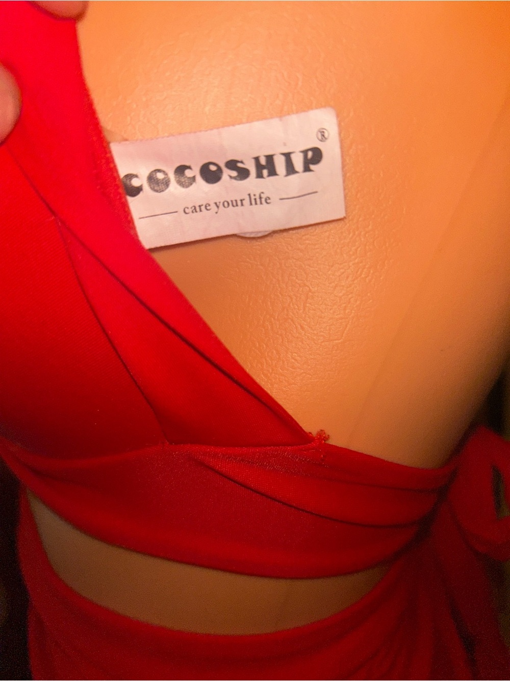 COCOSHIP Bold Red High Waisted Bikini - Picture 3 of 4